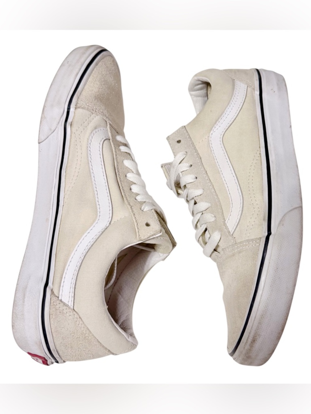 Vans Classic Old School Skate Shoes in Cream/White
